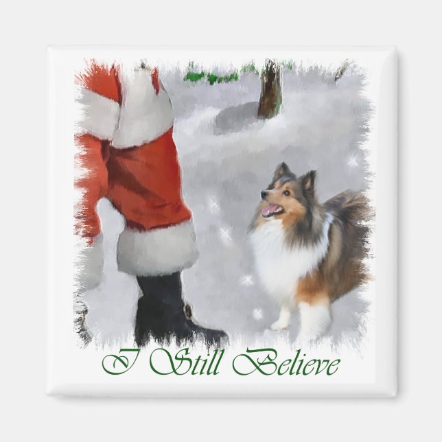 Shetland Sheepdog Sheltie Christmas Gifts Magnet (Front)