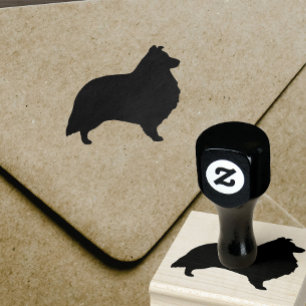 Shetland Sheepdog Sheltie Dog Breed Silhouette Rubber Stamp