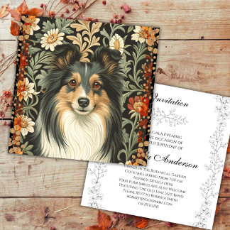 Shetland Sheepdog Sheltie Garden Tapestry Invites