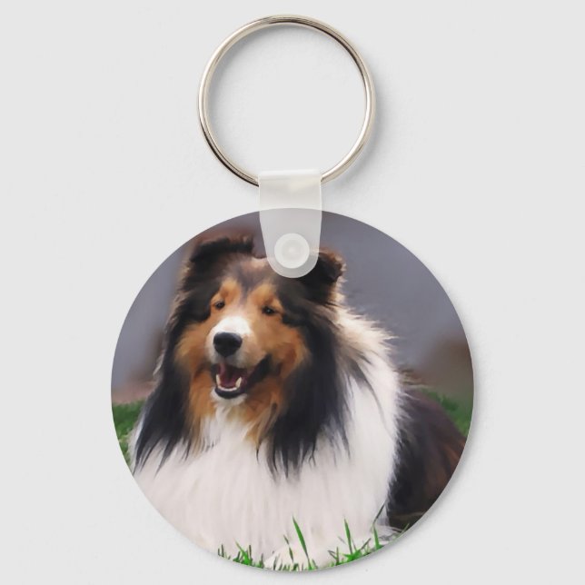 Shetland Sheepdog Sheltie Gifts Key Ring (Front)