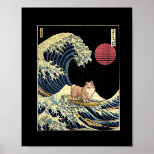 Shetland Sheepdog Sheltie Japanese Kanagawa Wave F Poster