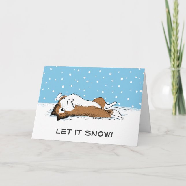 Shetland Sheepdog Sheltie Let it Snow Dog Holiday (Front)