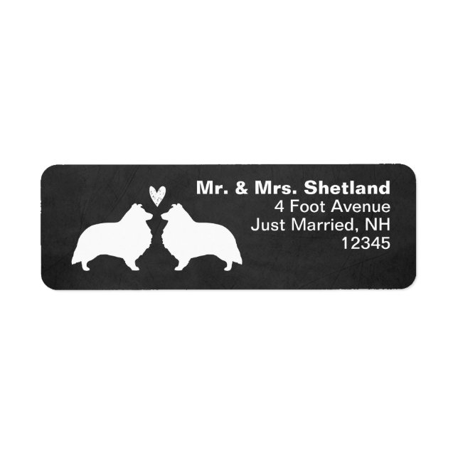 Shetland Sheepdog Sheltie Silhouettes with Heart (Front)