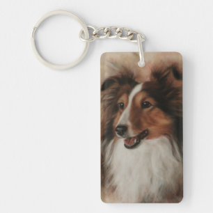 Shetland Sheepdog Sheltie smiling Key Ring