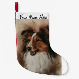 Shetland Sheepdog Sheltie smiling Small Christmas Stocking