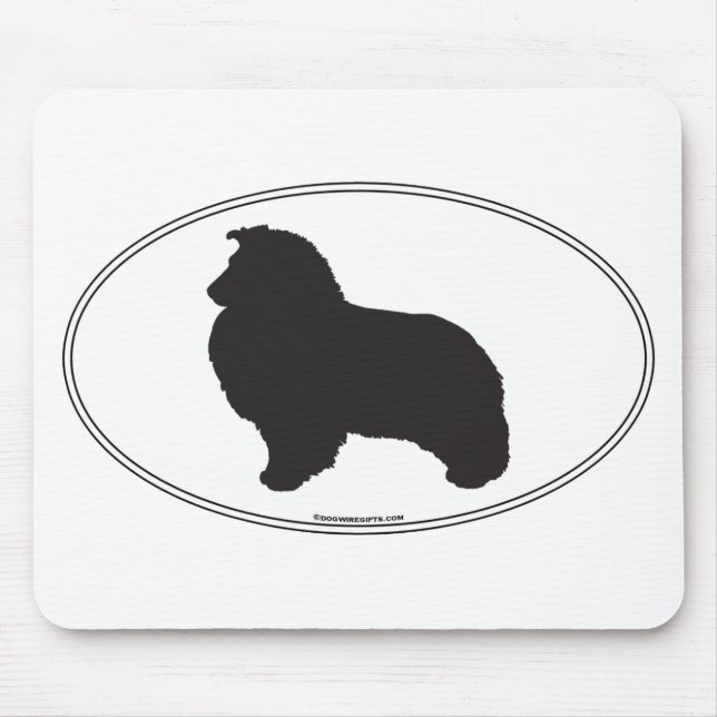 Shetland Sheepdog Silhouette Mouse Mat (Front)