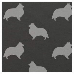 Shetland Sheepdog Silhouettes Pattern Fabric