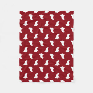 Shetland Sheepdog Silhouettes Sheltie Dogs Pattern Fleece Blanket