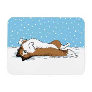 Shetland Sheepdog Snow Dog - Sheltie Holiday Magnet