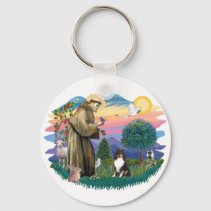 Shetland Sheepdog (tri colour) Key Ring