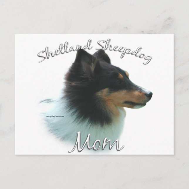 Shetland Sheepdog (tri) Mum 2 Postcard (Front)