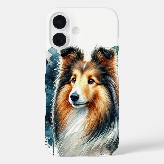 Shetland Sheepdog Watercolor Art Case-Mate iPhone Case (Back)