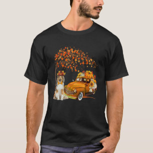 Shetland Sheepdog Wearing Hat Fall Pickup Truck Pu T-Shirt