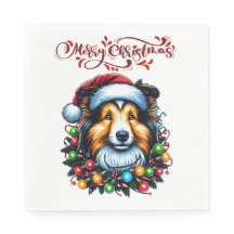 Shetland Sheepdogs Dog Christmas Hat Xmas
