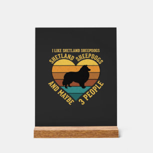 Shetland Sheepdogs Retro Heart Dog Lover Acrylic Sign