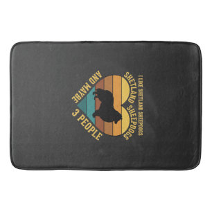 Shetland Sheepdogs Retro Heart Dog Lover Bath Mat