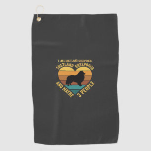 Shetland Sheepdogs Retro Heart Dog Lover Golf Towel