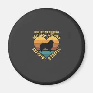 Shetland Sheepdogs Retro Heart Dog Lover Magnet