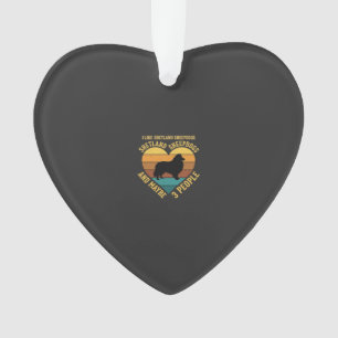 Shetland Sheepdogs Retro Heart Dog Lover Ornament