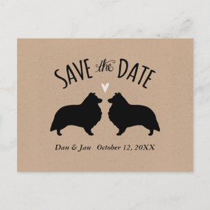 Shetland Sheepdogs Wedding Save the Date Announcement Postcard
