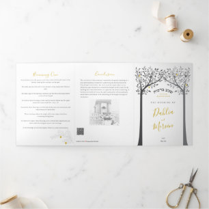 Sheva Brachos ~ 7 Jewish Marriage Blessings Tri-Fold Announcement