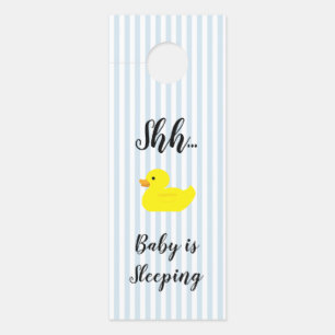 Shh baby is sleeping  Blue stripe door hanger