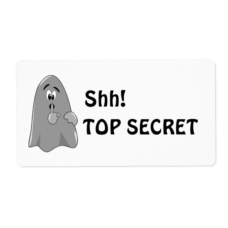 Shh Cartoon Ghost Top Secret Halloween | Zazzle