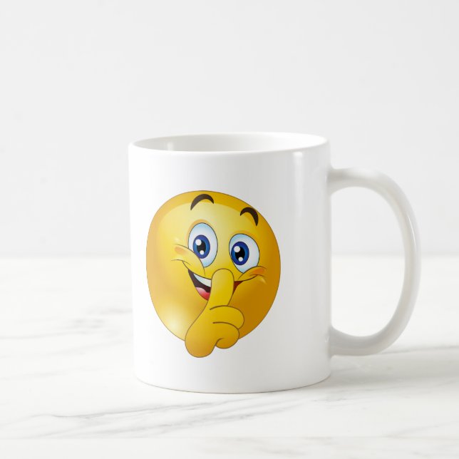Shh emoji coffee mug (Right)