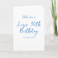 shh its a 30th birthday name date blue simple mini