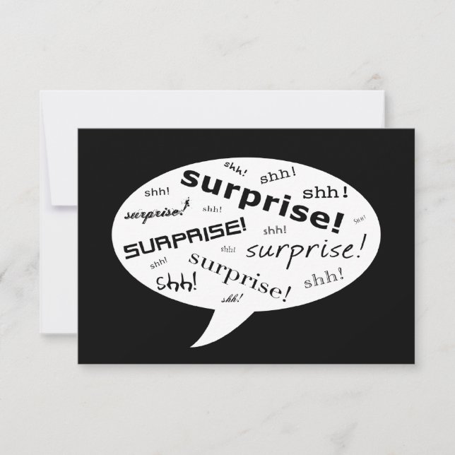 SHH! it's a surprise party! : comic speech bubble Invitation (Front)