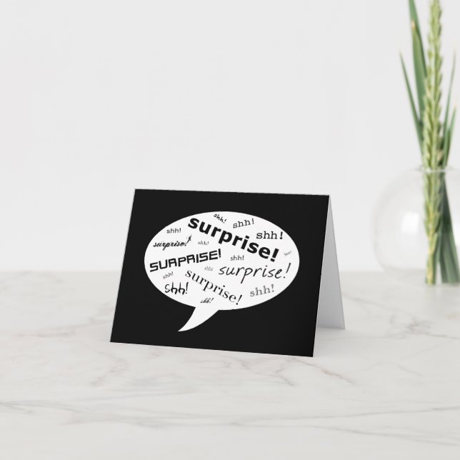 SHH! it's a surprise party! : comic speech bubble Invitation (Front)