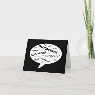 SHH! it's a surprise party! : comic speech bubble Invitation