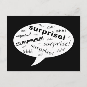 SHH! it's a surprise party! : comic speech bubble Invitation Postcard