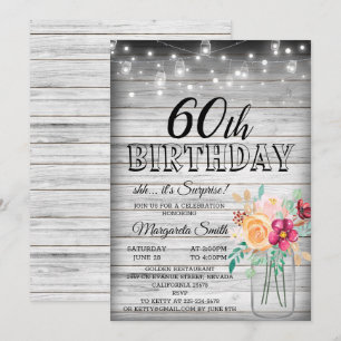 Shh it's surprise 60th birthday party invitation