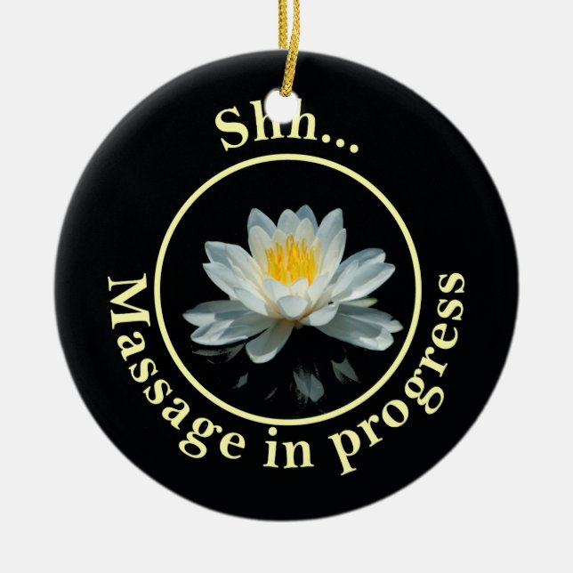 Shh... Massage in progress Door Sign Ceramic Tree Decoration (Front)