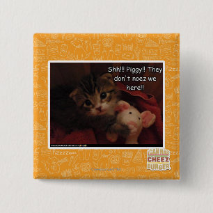 Shh!!! Piggy!! 15 Cm Square Badge
