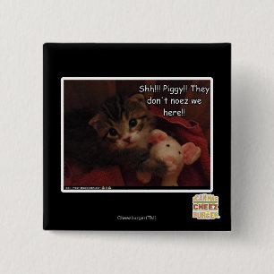 Shh!!! Piggy!! 15 Cm Square Badge