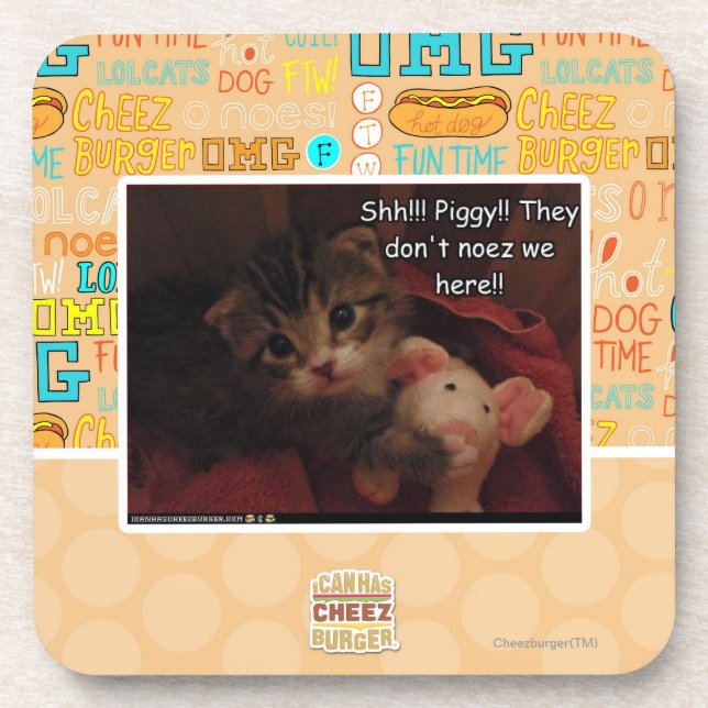 Shh!!! Piggy!! Coaster (Front)