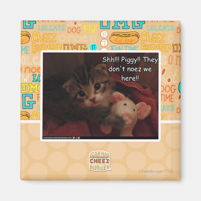 Shh!!! Piggy!! Magnet (Front)