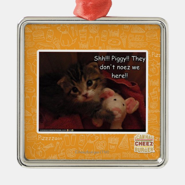 Shh!!! Piggy!! Metal Tree Decoration (Front)