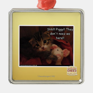 Shh!!! Piggy!! Metal Tree Decoration