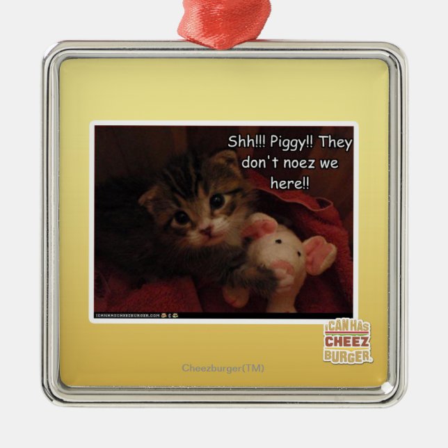 Shh!!! Piggy!! Metal Tree Decoration (Front)