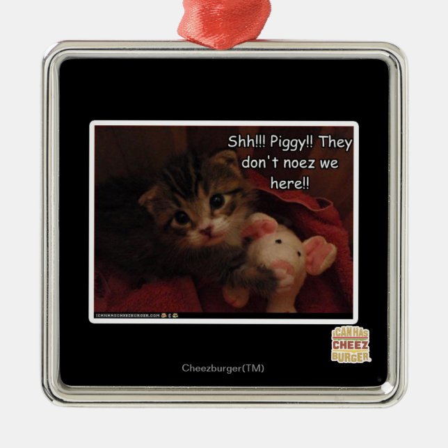 Shh!!! Piggy!! Metal Tree Decoration (Front)