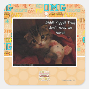 Shh!!! Piggy!! Square Sticker