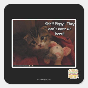 Shh!!! Piggy!! Square Sticker