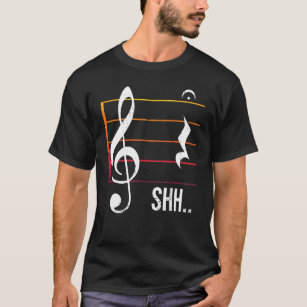 Shh Quarter Rest Fermata Music Musician T-Shirt