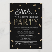Shh Surprise Birthday Party Faux Glitter Confetti
