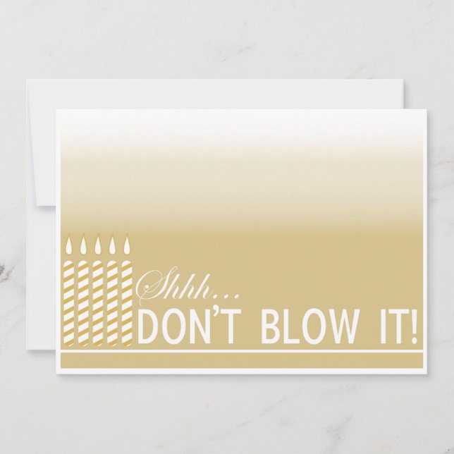Shh Surprise Birthday Party Invitation | Gold (Front)