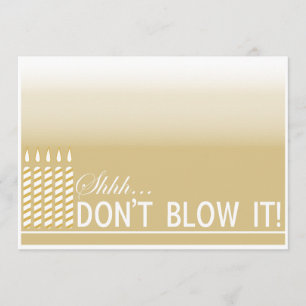 Shh Surprise Birthday Party Invitation Gold