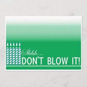 Shh Surprise Birthday Party Invitation   Green